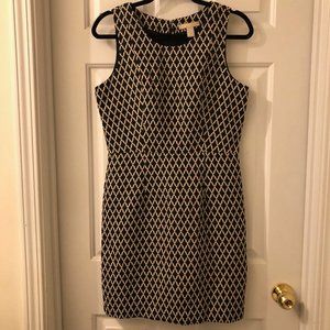 Banana Republic Women Navy & Beige Sleeveless Shift Dress Size 8